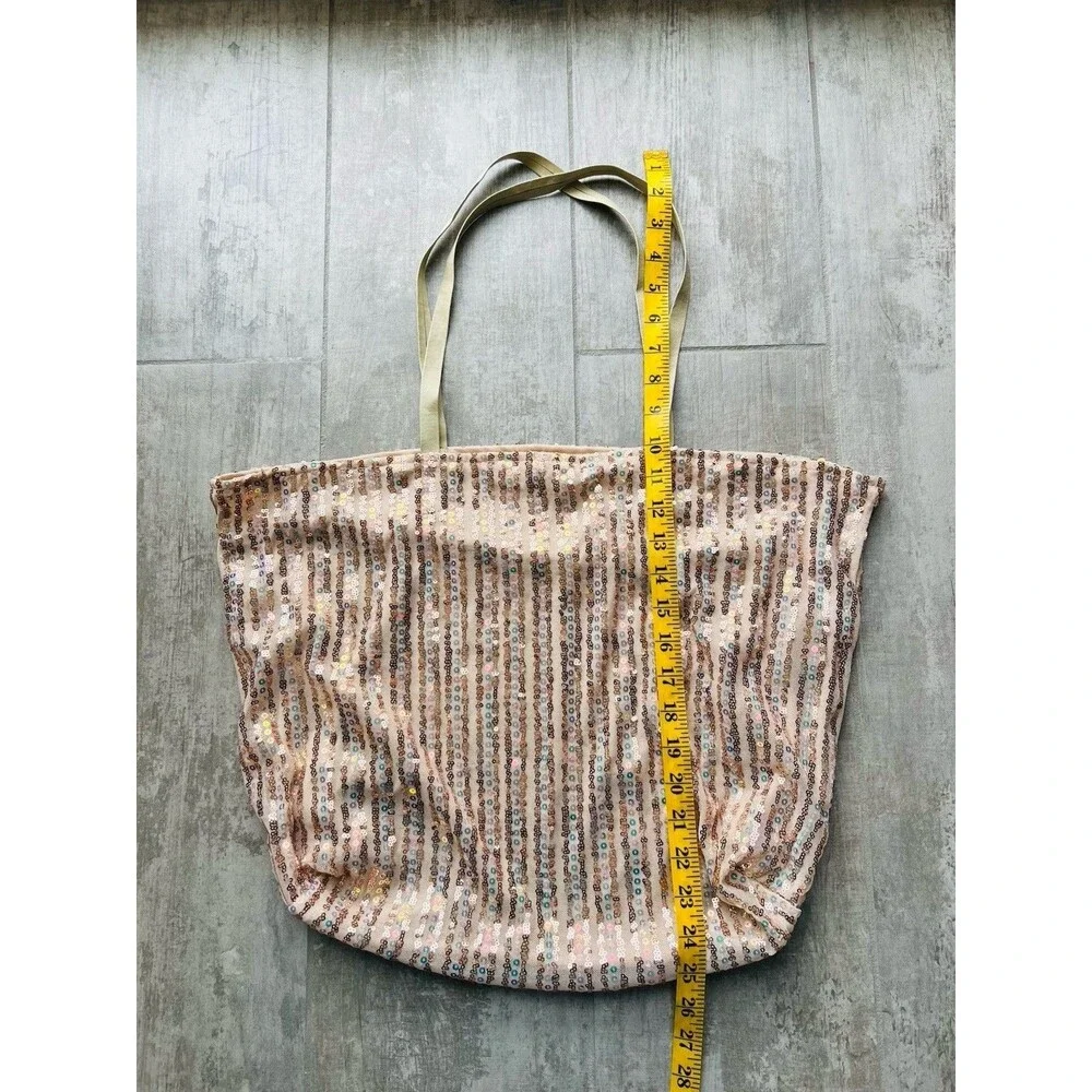 Los Angeles Boutique Travel Shoulder Tote Shopping Overnight Sequin Beach Bag